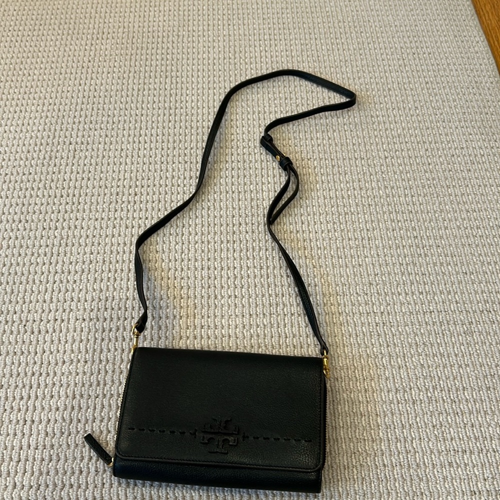 Tory Burch Black Crossbody Bag with Gold Hardware